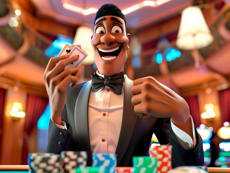 Antarmuka meja poker di jackpot33 dengan kartu pemain dan kontrol taruhan
